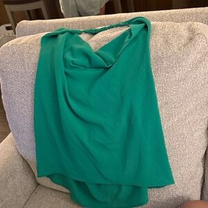 Tyche Green Draped Halter Neck Top